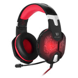 Maxbell G1000 3.5mm PC Bass Stereo Headphones LED Light Gaming Headset Black and red
