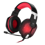 Maxbell G1000 3.5mm PC Bass Stereo Headphones LED Light Gaming Headset Black and red