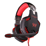 Maxbell Gaming Stereo Headset Soft Earmuffs Headphone with Mic LED Black and Red