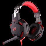 Maxbell Gaming Stereo Headset Soft Earmuffs Headphone with Mic LED Black and Red