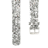 Maxbell Shiny Glitter Bling Leather Wristband Bracelet for iWatch 1/2/3 Silver 38mm