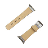 Maxbell Shiny Glitter Bling Leather Wristband Bracelet for iWatch 1/2/3 Silver 38mm