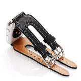 Maxbell 38mm Genuine Leather Strap Band Bracelet for Apple Watch Black