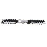 Maxbell Nylon Rope Watch Band Replacement Fitness Strap for iWatch 3/4 Black+White