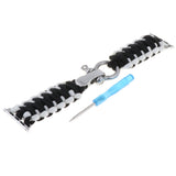 Maxbell Nylon Rope Watch Band Replacement Fitness Strap for iWatch 3/4 Black+White