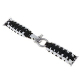 Maxbell Nylon Rope Watch Band Replacement Fitness Strap for iWatch 3/4 Black+White