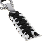 Maxbell Nylon Rope Watch Band Replacement Fitness Strap for iWatch 3/4 Black+White