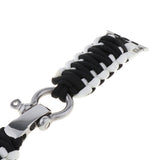 Maxbell Nylon Rope Watch Band Replacement Fitness Strap for iWatch 3/4 Black+White