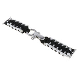 Maxbell Nylon Rope Watch Band Replacement Fitness Strap for iWatch 3/4 Black+White