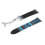 Maxbell Leather Watch Band Sport Fitness Bracelet Strap for Apple Watch 4 Blue