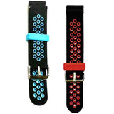 Maxbell 2 Pieces universal Replacement two-colorSilicone Watch Wrist Sport Straps