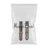 Maxbell 2 Pieces Replacement two-color Silicone Watch Wrist Sport Band Straps