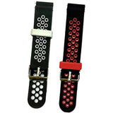 Maxbell 2 Pieces Replacement two-color Silicone Watch Wrist Sport Band Straps