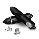 Maxbell USB Head Magnetic Charger Cable Converter Charging Adapter Storage Box black
