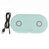 Maxbell 5W QI Dual Wireless Charger Pad Fast Charging Dock for Phone Blue