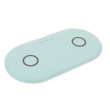 Maxbell 5W QI Dual Wireless Charger Pad Fast Charging Dock for Phone Blue
