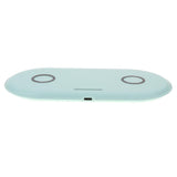 Maxbell 5W QI Dual Wireless Charger Pad Fast Charging Dock for Phone Blue