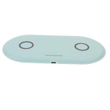 Maxbell 5W QI Dual Wireless Charger Pad Fast Charging Dock for Phone Blue