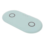 Maxbell 5W QI Dual Wireless Charger Pad Fast Charging Dock for Phone Blue