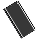 Maxbell Creative Flip PU Leather Plated Mirror Phone Case Stand for iPhone X Black