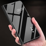 Maxbell Creative Flip PU Leather Plated Mirror Phone Case Stand for iPhone XR silver