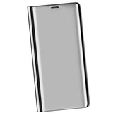 Maxbell Creative Flip PU Leather Plated Mirror Phone Case Stand for iPhone XR silver