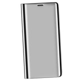 Maxbell Creative Flip PU Leather Plated Mirror Phone Case Stand for iPhone XR silver