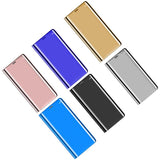 Maxbell Smart Clear View Plating Mirror Flip Case Cover for Samsung J7 Prime black