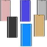 Maxbell Smart Clear View Plating Mirror Flip Case Cover for Samsung J7 Prime black