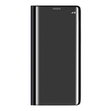 Maxbell Smart Clear View Plating Mirror Flip Case Cover for Samsung J7 Prime black