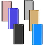 Maxbell Smart Clear View Plating Mirror Flip Case Cover for Samsung J7 Prime black