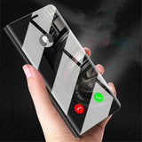 Maxbell Smart Clear View Plating Mirror Flip Case Cover for Samsung J7 Prime silver
