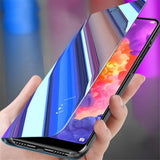 Maxbell Smart Clear View Plating Mirror Flip Case Cover for Samsung J7 Prime silver