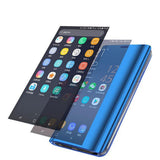 Maxbell Smart Clear View Plating Mirror Flip Case Cover for Samsung J7 Prime silver