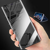 Maxbell Smart Clear View Plating Mirror Flip Case Cover for Samsung J7 Prime silver