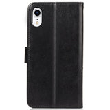 Maxbell Leather Phone Protective Flip Case with Card Slots for iPhone XR Black