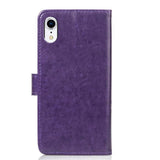 Maxbell Leather Phone Protective Flip Case with Card Slots for iPhone XR Purple
