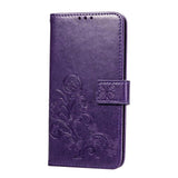 Maxbell Leather Phone Protective Flip Case with Card Slots for iPhone XR Purple