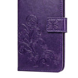 Maxbell Leather Phone Protective Flip Case with Card Slots for iPhone XR Purple