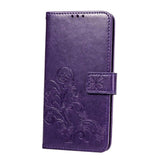 Maxbell Leather Phone Protective Flip Case with Card Slots for iPhone XR Purple