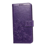 Maxbell Leather Phone Protective Flip Case with Card Slots for iPhone XR Purple