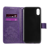 Maxbell Leather Phone Protective Flip Case with Card Slots for iPhone XR Purple