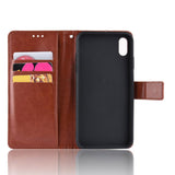 Maxbell Leather Phone Protective Flip Case with Card Slots for iPhone XS / X Brown