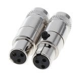 Maxbell 2 Pieces Mini 3Pin XLR Female Plug 5mm Tail Hole Microphone Cable Connectors