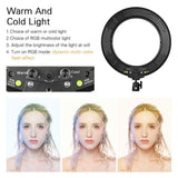 Maxbell 14inch Dimmable LED Ring Light Camera Fill Light with Tripod and Phone Clip