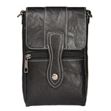 Maxbell PU Leather Outdoor Wrist Pouch Mobile Cell Phone Bag Universal Black