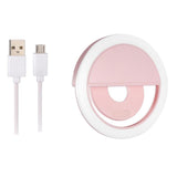 Maxbell Portable USB Charge LED Selfie Ring Light Phone Enhancing Light - Pink