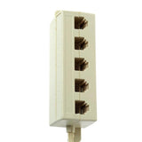 Maxbell 5 Way Outlet 4C RJ11 Telephone Phone Modular Jack Line Splitter Adapter