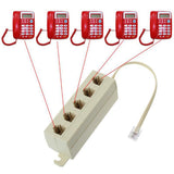 Maxbell 5 Way Outlet 4C RJ11 Telephone Phone Modular Jack Line Splitter Adapter