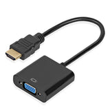 Max 1080p HDMI Male to VGA Female 3.5mm Audio Cable Converter Adapter Black